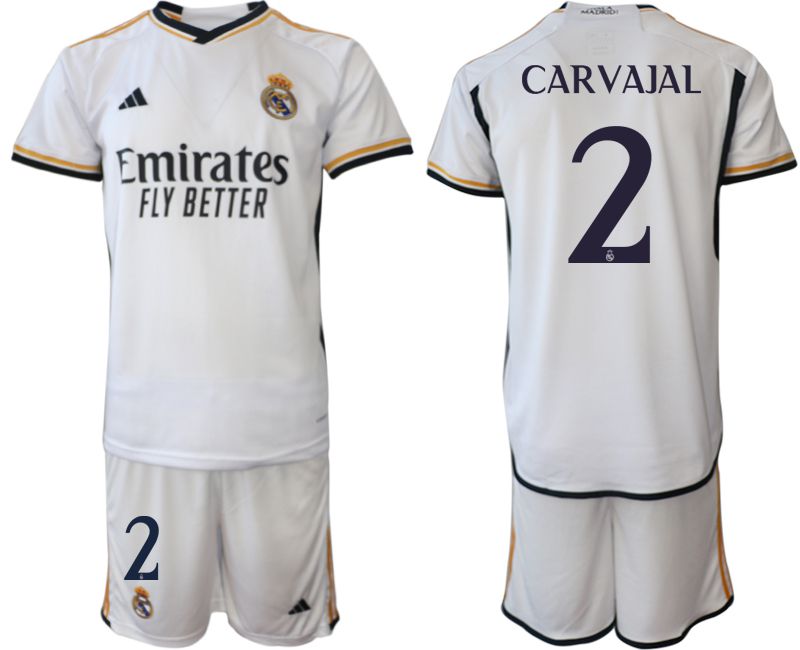 Men 2023-2024 Club Real Madrid home white 2 Soccer Jersey
